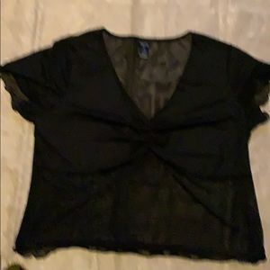 Black sheer blouse